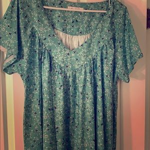 Green satin blouse